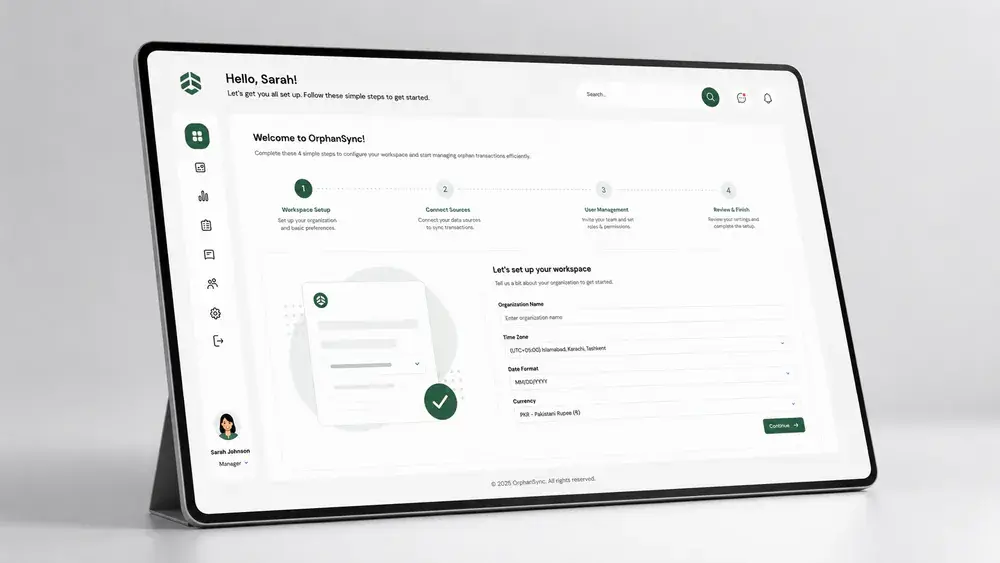 Flow Folio, Set up a workspace in four steps